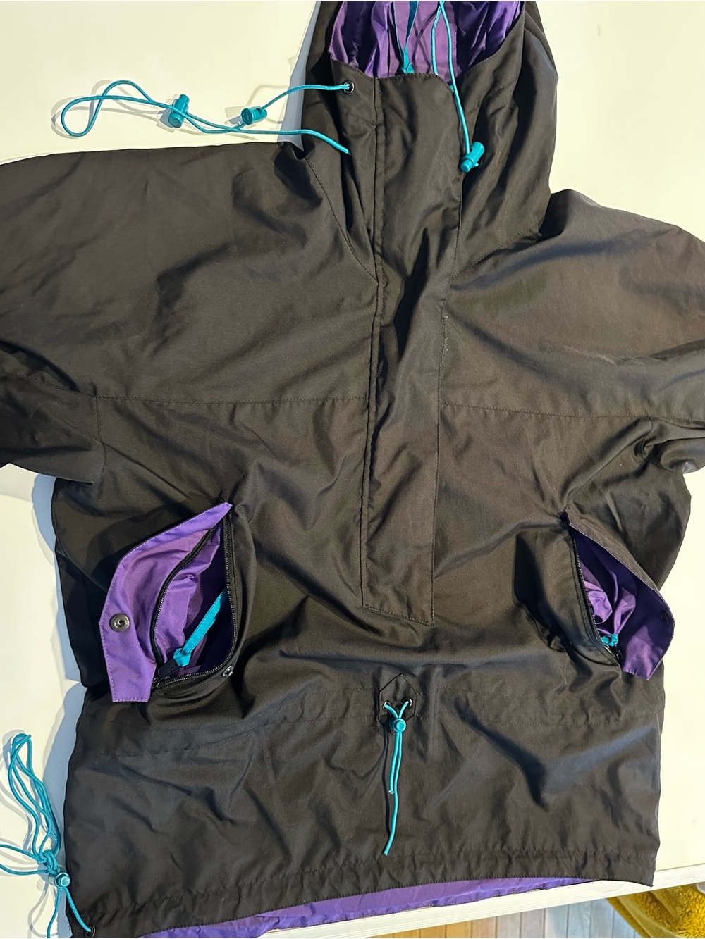 Vintage EMS Eastern Mountain Sports Windbreaker Jacket Black Womens Med Hiking